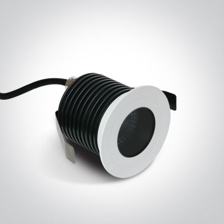 One Light Χωνευτό Σποτ COB LED 7W 3000K 36° Dimmable Αλουμίνιο Λευκό Dark Light IP65