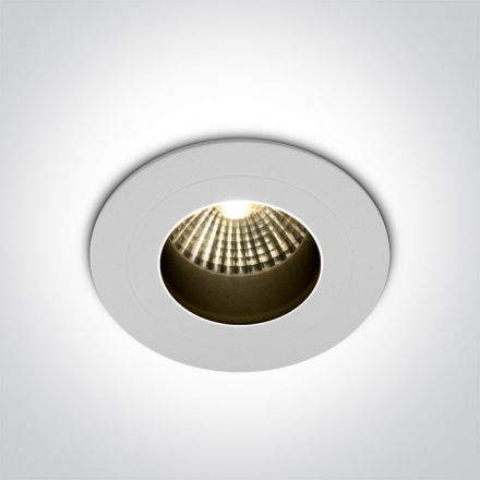 One Light Χωνευτό Σποτ COB LED 7W 4000K Dimmable Αλουμίνιο Λευκό Dark Light IP65