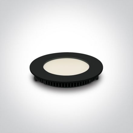 Στρογγυλό Χωνευτό LED Panel 8W 3000K Die Cast Μαύρο IP40 230V