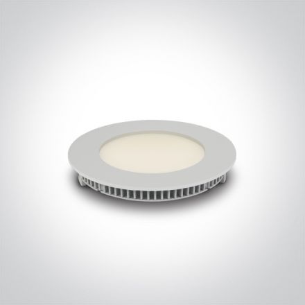 Στρογγυλό Χωνευτό LED Panel 8W 6000K Die Cast Λευκό IP40 230V