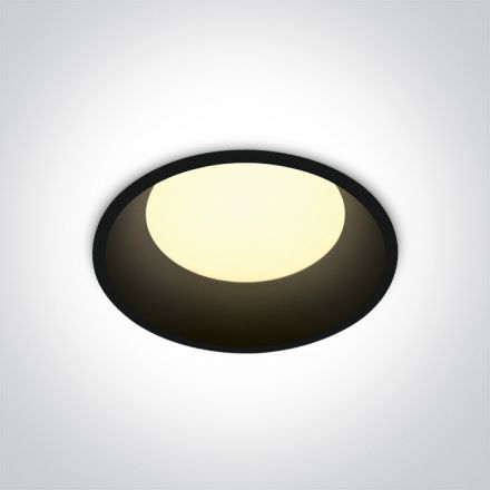 One Light Στρογγυλό Χωνευτό LED Spot 9W SMD 3000K 100° Die Cast Μαύρο IP20 230V Dark Light