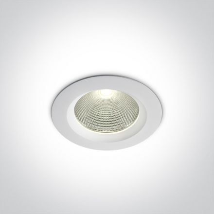One Light Χωνευτό COB LED Spot 10W 3000K 60° Die Cast Λευκό IP20 230V