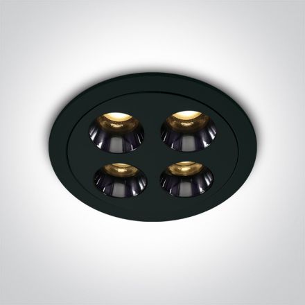 Στρογγυλό Χωνευτό Σποτ LED 10W 3000K Αλουμίνιο 230V Μαύρο Dark Light