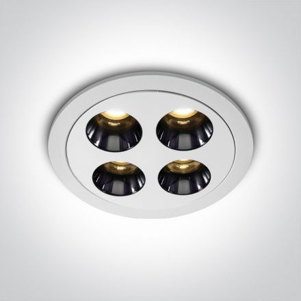 Στρογγυλό Χωνευτό Σποτ LED 10W 3000K Αλουμίνιο 230V Λευκό Dark Light