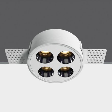 Στρογγυλό Χωνευτό Trimless LED Spot 10W 3000K Αλουμίνιο Λευκό Dark Light