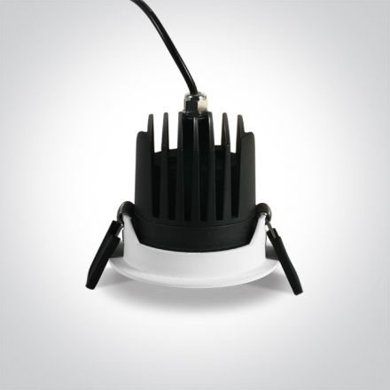 One Light Χωνευτό Σποτ COB LED 12W 4000K Dimmable 38° Die Cast Λευκό/Μαύρο Dark Light IP65