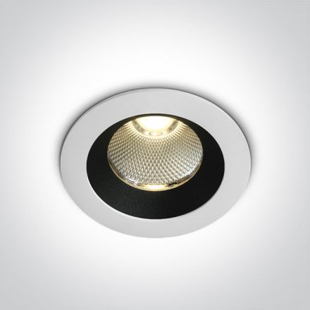 Χωνευτό Σποτ COB LED 12W 3000K Dimmable 38° Die Cast Λευκό/Μαύρο Dark Light IP65