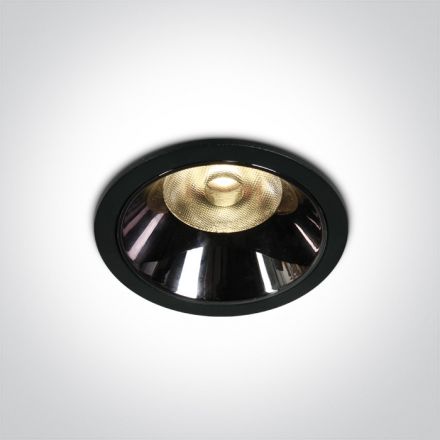 Χωνευτό Σποτ COB LED 12W 3000K Die Cast 230V Μαύρο/Dark Chrome Reflector