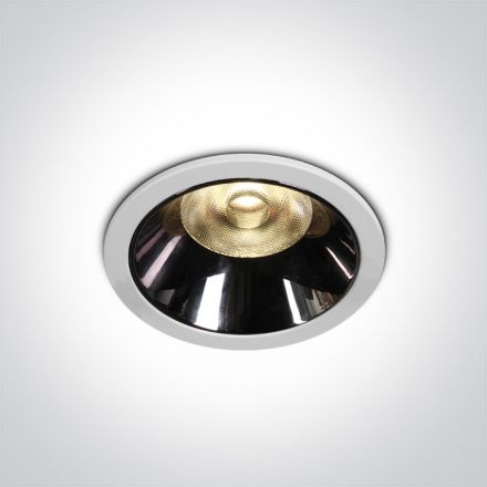 Χωνευτό Σποτ COB LED 12W 3000K Die Cast 230V Λευκό/Dark Chrome Reflector