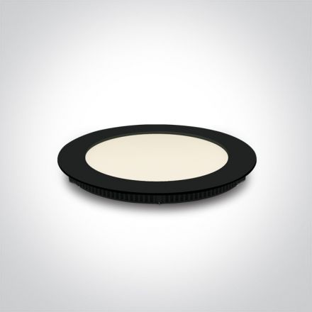 Στρογγυλό Χωνευτό LED Panel 12W 3000K Die Cast Μαύρο IP40 230V