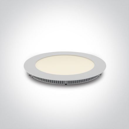 Στρογγυλό Χωνευτό LED Panel 12W 3000K Die Cast Λευκό IP40 230V