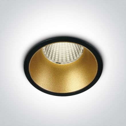 Στρογγυλό Χωνευτό Σποτ LED 12W 3000K Αλουμίνιο 230V Μαύρο