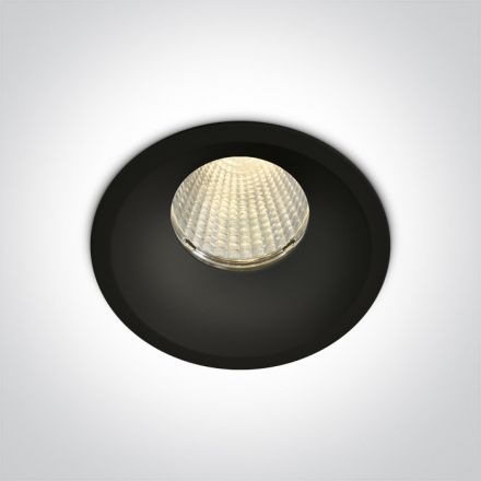 Χωνευτό Σποτ COB LED 12W 3000K Dimmable 38° Die Cast Μαύρο Dark Light IP65