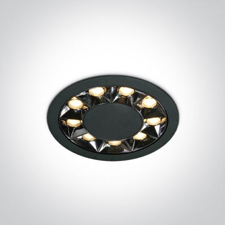 Χωνευτό Σποτ LED 12W Round Mirror Αλουμίνιο Μαύρο Dark Light