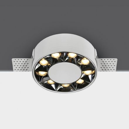 Χωνευτό Trimless LED Spot 12W 3000K Αλουμίνιο Λευκό Mirror Dark Light