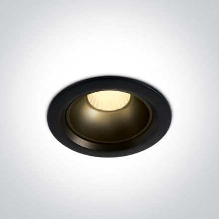 Χωνευτό Σποτ COB LED 12W 3000K Die Cast/Πλαστικό 230V Μαύρο