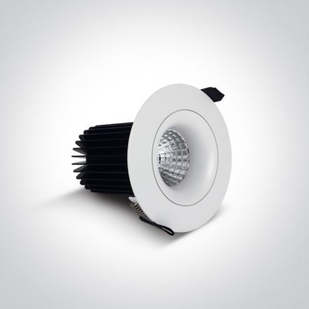 One Light Χωνευτό COB LED Spot 15W 3000K Πλαστικό Λευκό IP20 Dark Light 100-240V