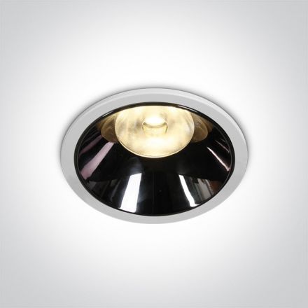 Χωνευτό Σποτ COB LED 18W 3000K Die Cast 230V Λευκό/Dark Chrome Reflector