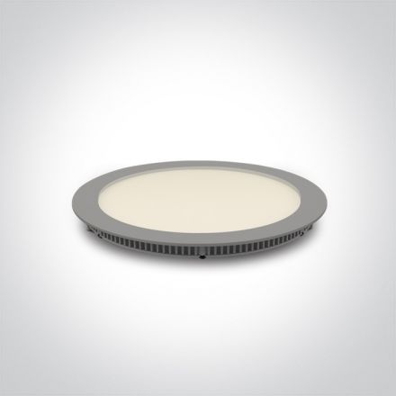 Στρογγυλό Χωνευτό LED Panel 18W 3000K Die Cast Γκρι IP40 230V