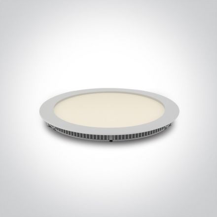 Στρογγυλό Χωνευτό LED Panel 18W 3000K Die Cast Λευκό IP40 230V