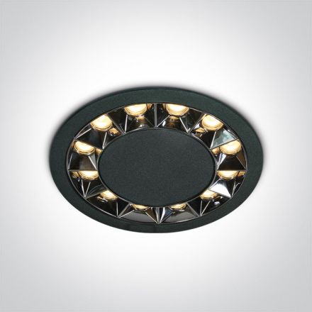 Χωνευτό Σποτ LED 20W Round Mirror Αλουμίνιο Μαύρο Dark Light