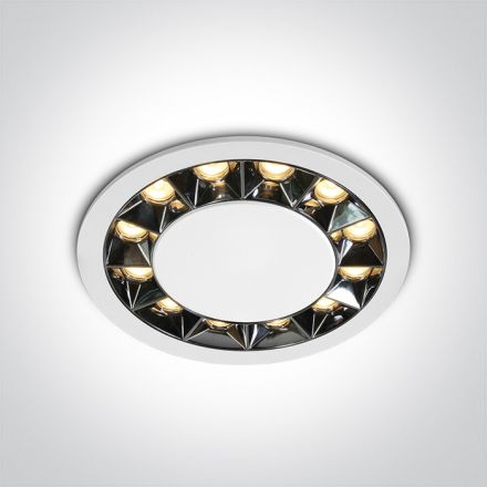 Χωνευτό Σποτ LED 20W Round Mirror Αλουμίνιο Λευκό Dark Light