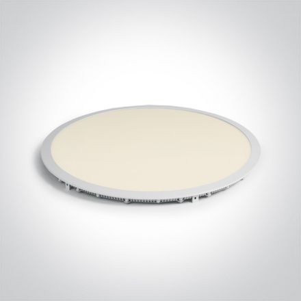 Στρογγυλό Χωνευτό LED Panel 48W 3000K Die Cast Λευκό IP20 230V Dimmable