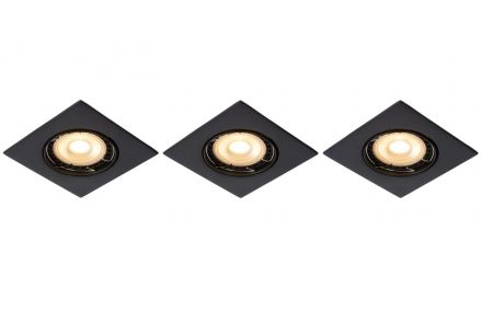 FOCUS - Χωνευτό Spot - LED Dim. - GU10 - 3x5W 3000K - Black - Set of 3