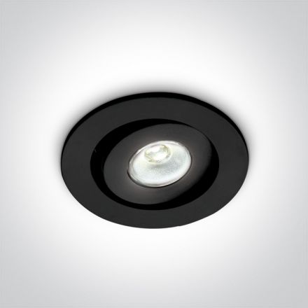 Στρογγυλό Χωνευτό LED Spot 1W 6000K 15° Αλουμίνιο Μαύρο