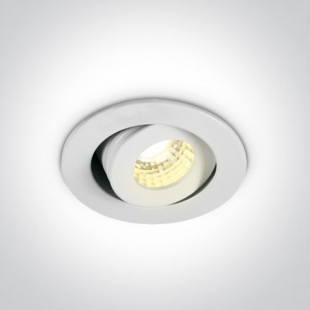 One Light Χωνευτό LED Spot 1W/2W 3000K 40° Αλουμίνιο Λευκό
