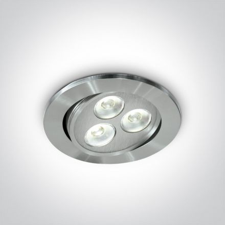 Χωνευτό LED Spot 3x1W 6000K 15° Αλουμίνιο Dimmable