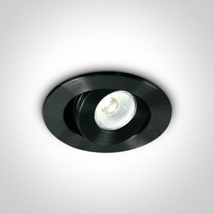 Χωνευτό LED Spot 3W 6000K 15° Αλουμίνιο Μαύρο Dimmable