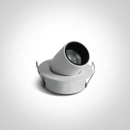 Χωνευτό Spot COB LED 6W 3000K 24° Αλουμίνιο Λευκό IP20