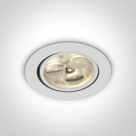 Χωνευτό LED Spot 3x1W 6000K 35° Αλουμίνιο Λευκό Dimmable