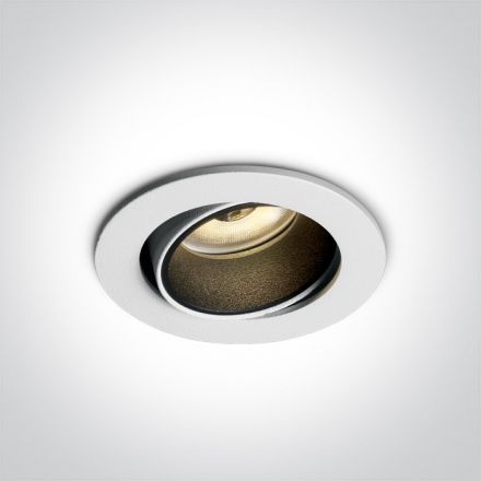 One Light Χωνευτό Spot COB LED 3W/5W 3000K 35° Αλουμίνιο Λευκό Dimmable