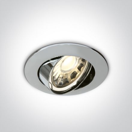 One Light Χωνευτό LED Spot GU5.3 MR16 12V Αλουμίνιο Chrome