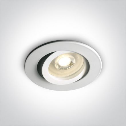 Χωνευτό LED Spot GU10 MR16 Round Clip 100-240V Αλουμίνιο Λευκό