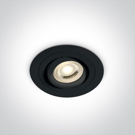 Χωνευτό LED Spot GU10 MR16 Dual Ring 100-240V Αλουμίνιο Μαύρο