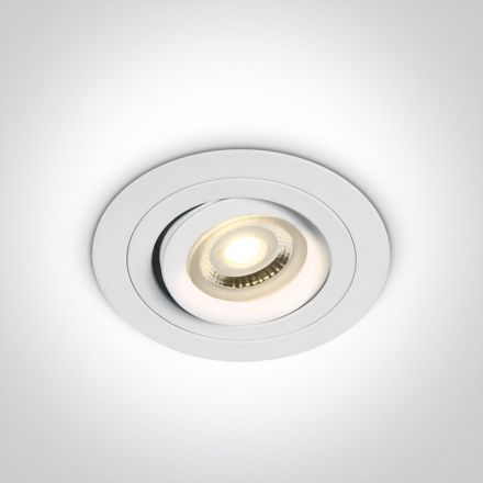 Χωνευτό LED Spot GU10 MR16 Dual Ring 100-240V Αλουμίνιο Λευκό
