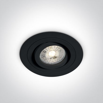 Στρογγυλό Χωνευτό LED Spot GU10 MR16 100-240V Αλουμίνιο Μαύρο
