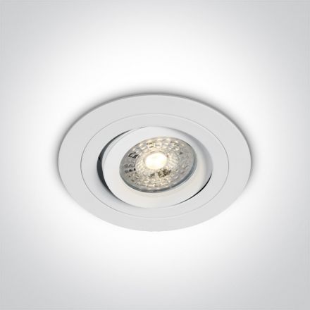 Στρογγυλό Χωνευτό LED Spot GU10 MR16 100-240V Αλουμίνιο Λευκό
