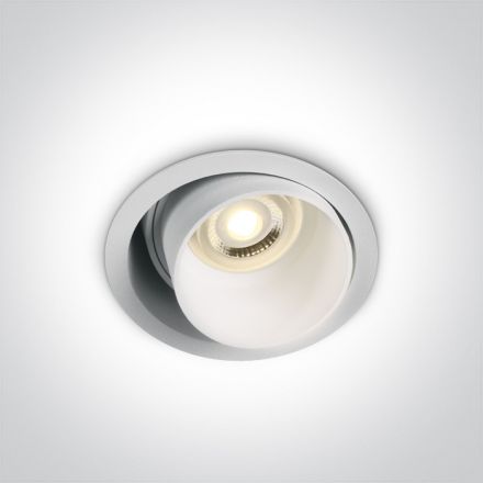 One Light Στρογγυλό Χωνευτό LED Spot GU10 MR16 100-240V Αλουμίνιο Λευκό Dark Light Tube