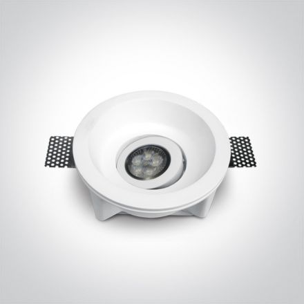 One Light Στρογγυλό Trimless LED Spot GU10 MR16 100-240V Γύψινο Λευκό Dark Light