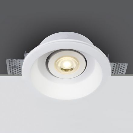 One Light Στρογγυλό Trimless LED Spot GU10 MR16 100-240V Γύψινο Λευκό Dark Light