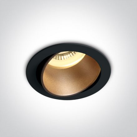 One Light Χωνευτό LED Spot GU10 MR16 100-240V Αλουμίνιο/Πλαστικό Μαύρο/Brass