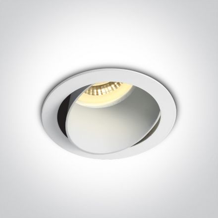 One Light Χωνευτό LED Spot GU10 MR16 100-240V Αλουμίνιο/Πλαστικό Λευκό