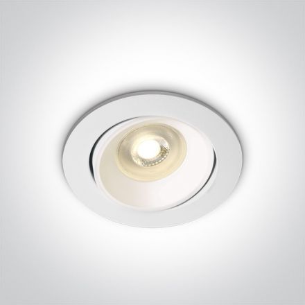 One Light Στρογγυλό Χωνευτό LED Spot GU10 MR16 100-240V Αλουμίνιο Λευκό 11105UA