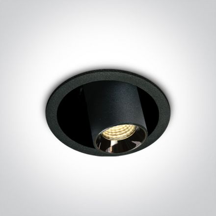 Στρογγυλό Χωνευτό Spot LED 6W 3000K 38° Αλουμίνιο Μαύρο Dark Light IP20