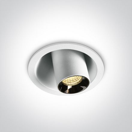 Στρογγυλό Χωνευτό Spot LED 6W 3000K 38° Αλουμίνιο Λευκό Dark Light IP20