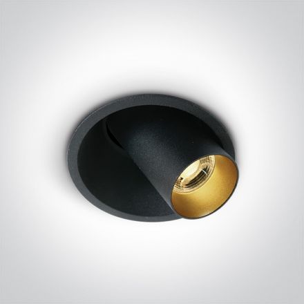 Χωνευτό Spot LED 7W 3000K 36° Αλουμίνιο Μαύρο Dark Light